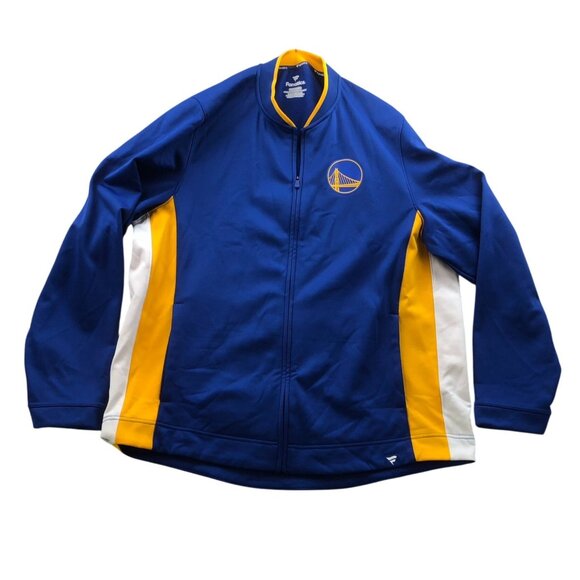 Golden State Warriors Fanatics Mens Varsity Jacket Size 3XL Full Zip Blue Fleece - Picture 1 of 16